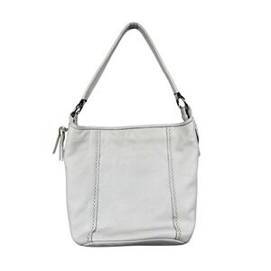 Stone Mountain White Genuine Leather Hobo Bag Shoulder Bag Vintage